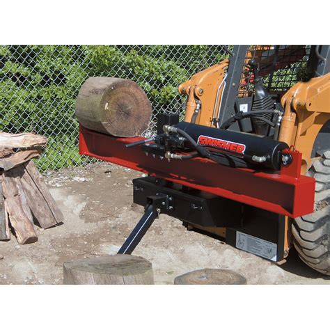 skid steer horizontal vertical log splitter|skid loader log splitter attachment.